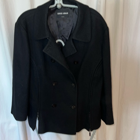 Georgio Armani Semi Cropped Women’s Jacket Double Breasted Button  Zippers Italy - Picture 3 of 16